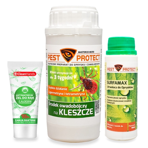 Oprysk na Kleszcze PEST PROTECT 250ml + Utrwalacz 100ml