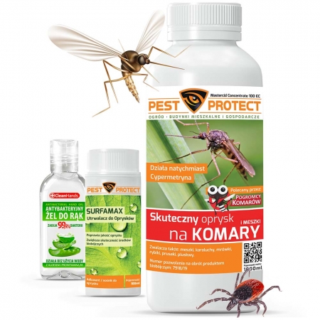 Oprysk na Komary, Kleszcze PEST PROTECT 1L + Utrwalacz 100ml
