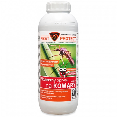 Skuteczny oprysk na komary, kleszcze, muchy PEST PROTECT 1L