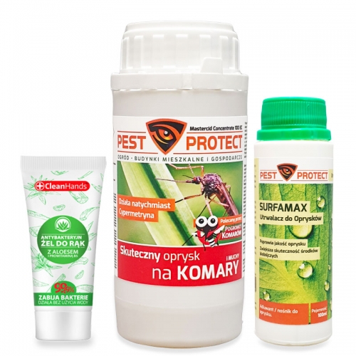 Oprysk na Komary, Kleszcze PEST PROTECT 250ml + Utrwalacz 100ml